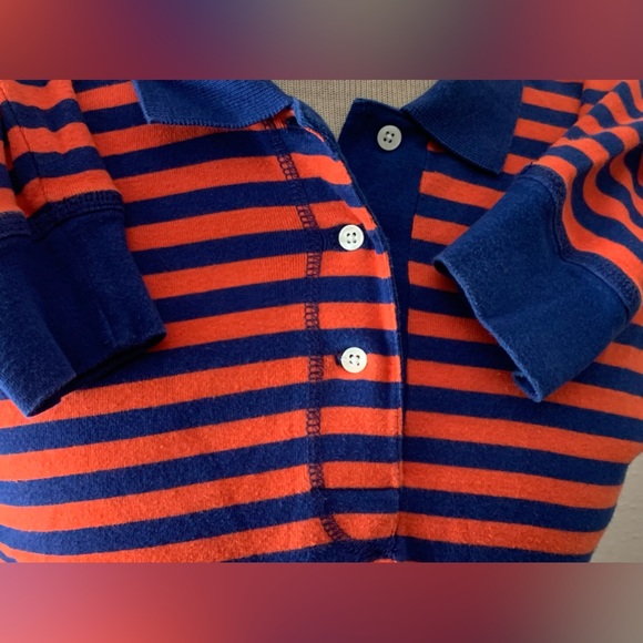 Gators Mens L Polo College Classics Blue Orange Striped 100% Cotton - Picture 4 of 6